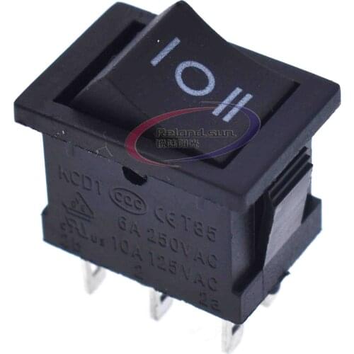 2PCS 6Pin DPDT ON-OFF-ON 3 Position Snap Boatlike Rocker Switch AC 6A/250V 10A/125V