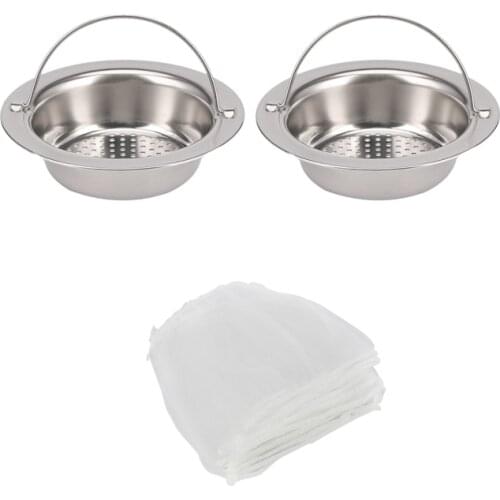 2PCS Upgrade Stainless-Steel Kitchen Sink Strainer & 100Pcs Kitchen Sink Anti Clogging Garbage Bag
