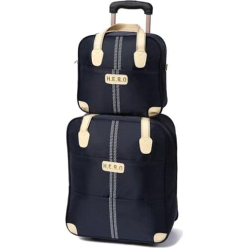 20 inch waterproof trolley suitcase luggage spinner wheels Pull Rod trunk traveller case boarding bag with handbag set package