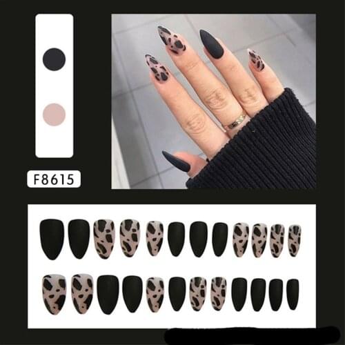 24 Pieces/Box Of Fake Nails Finished Nails DIY Nail Pieces Nail Pieces Long Nail Pieces Flame Patterns Reusable And Removable