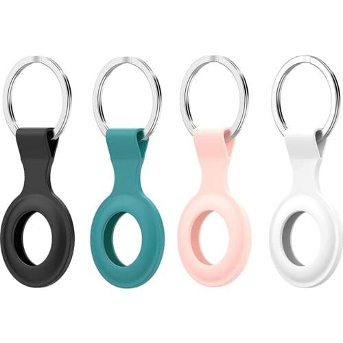 Hot 4Pcs Soft Silicone Case Compatible for AirTags, Portable Protector Anti-Scratch Lightweight Protective Cover for AirTags