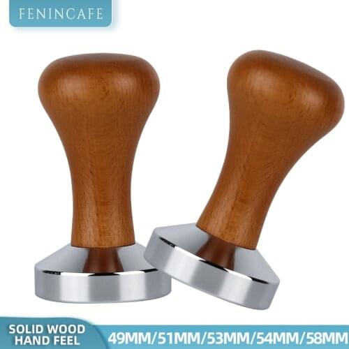 49/51/53/57.5/58mm Calibrated Pressure Tamper Coffee Powder Hammer with 304 Stainless Steel Base Coffee Accessories