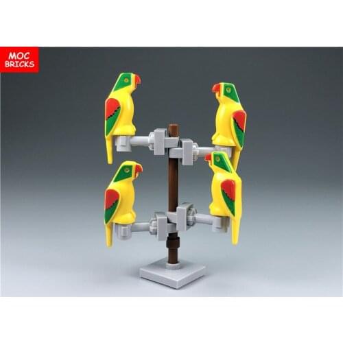 5sets/lot MOC Bricks DIY Small Animal Colorful Parrot set Educational Building Blocks Assembled Toys for children Xmas Gifts
