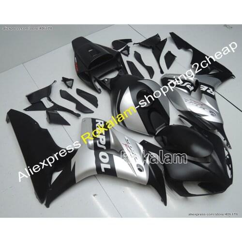 ABS PAINTED Fairings For Honda CBR1000RR 06 07 CBR1000RR 2006 2007 Silver Black Motorcycle Fairings (Injection Molding)