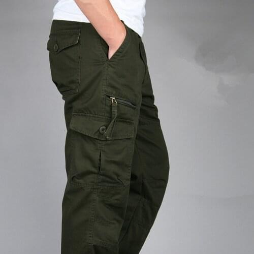 Tactical Mens Cargo Pants Multi-Pocket Overalls Male Sweatpants Combat Cotton Loose Trousers Army Military Work Straight Pants