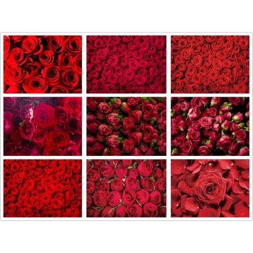 Flower Plant Backdrop Red Rose Backgrounds Birthday Valentines Party Decor Newborn Bride Photo Booth Studio Photography Prop