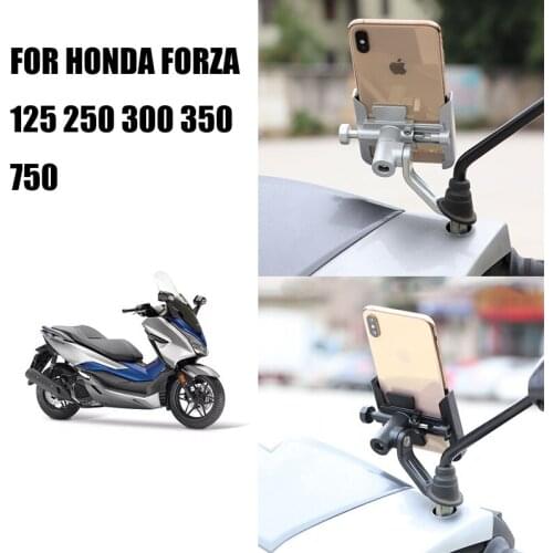 For Honda Forza 125 250 300 350 750 Motorcycle CNC Aluminum Mobile Phone Holder Handlebar Rearmirror GPS Stand Holder