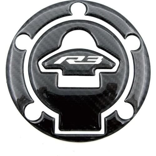 For Yamaha R3 YZFR3 YZF-R3 R15 YZFR15 YZF-R15 Motorcycle 3D Carbon Fiber Tank Gas Cap Pad Filler Cover Decals Stickers 2018 2019