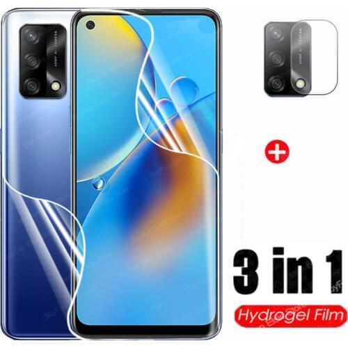 3 in 1 Hydrogel Film For Oppo A74 4G Screen Protector & Camera Lens For Oppo F19 Protective Film Not Glass