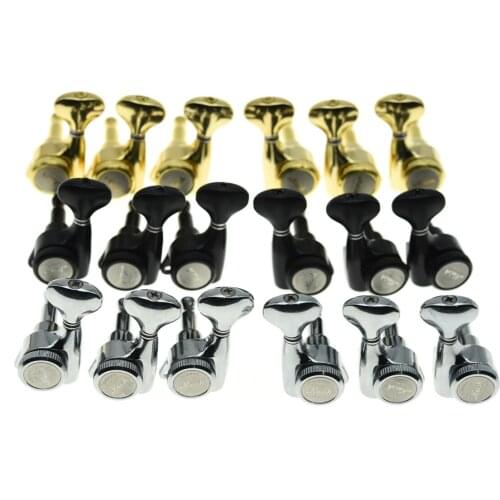 KAISH 3*Left 3*Right 18:1 Guitar Locking Tuners Machine Heads Locking Tuning Keys Pegs for LP/SG or Most Acoustic Guitars