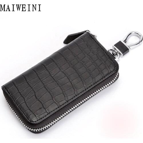 2017 Classic New Arrival Mens Genuine Cow Leather Car Key Holder Multifuncational Housekeeper High Class Motor Key Case