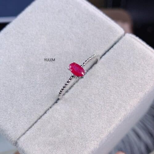 Natural Ruby Ring, 925 Sterling Silver, Simple and Exquisite Style, Recommended By The Owner, Authentic Color