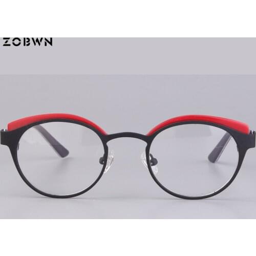 Mix Fashion 2018 Newest Metal cat eyeglasses Frame Oculos de grau femininos black red montures de lunette for myopia lens women