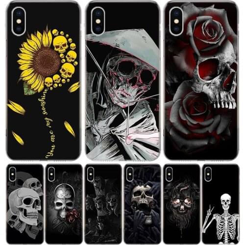 Fashion Retro Style Flower Skull Phone Case for Apple iphone 11 12 Mini Pro XR X Xs Max 7 8 6 6s Plus 7G 6G 5G 5S 5 SE + Customi