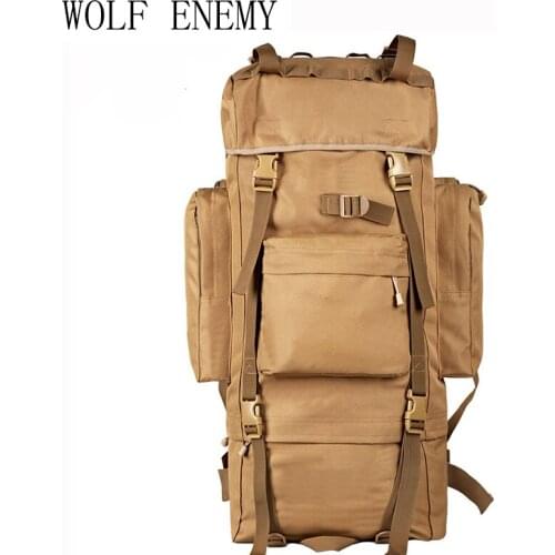 70L Metal Steel Frame Bag Mens New Military Backpack Waterproof Nylon Backpacks Hunting Bags