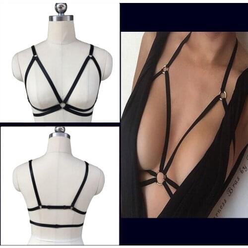 Lingerie gothic body harness cage bra top harness bra bondage lingerie bralette Body Harness Cage Bra