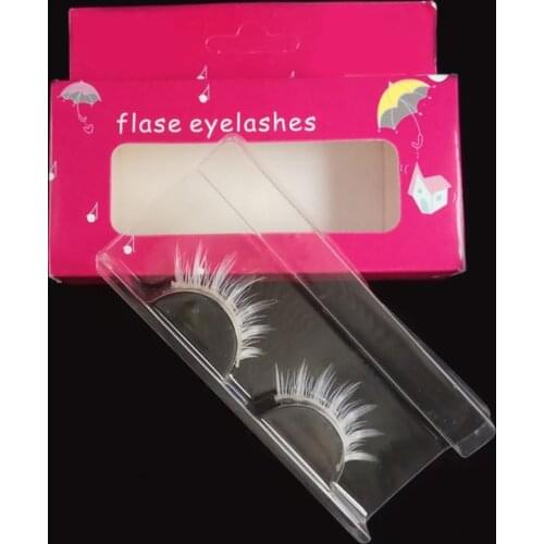 Cosplay Volume 3D Mink Lashes Makeup Natural Looking Clear Root White Long Thick Cross False Eyelashes Eyelashes Extension