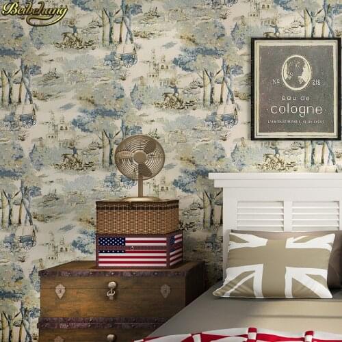 Beibehang Retro American Village Wallpaper Hand Paints Oil Paintings Nostalgic Bedroom Living Room Background Nonwovens