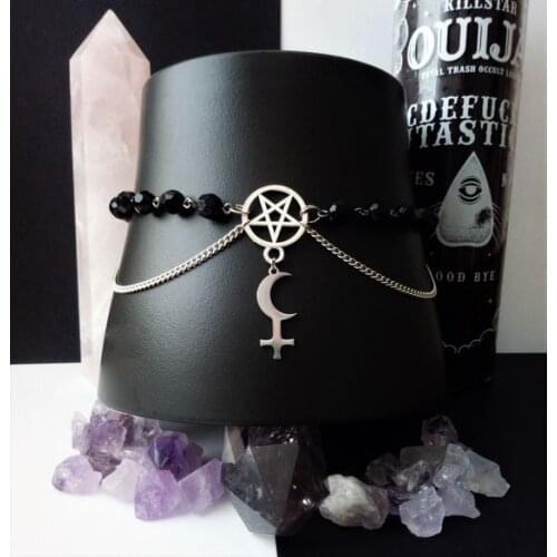 Inverted Five-pointed Star Necklace/Lilith Necklace/Witchcraft/Neo-gothic Mysterious Theme Crystal Necklace
