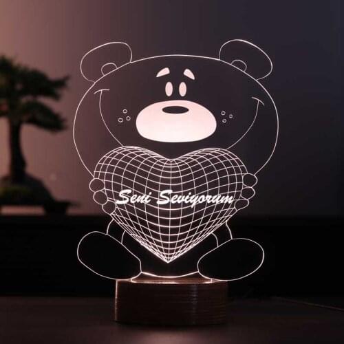 3D Teddy Bear Led Table Lamp