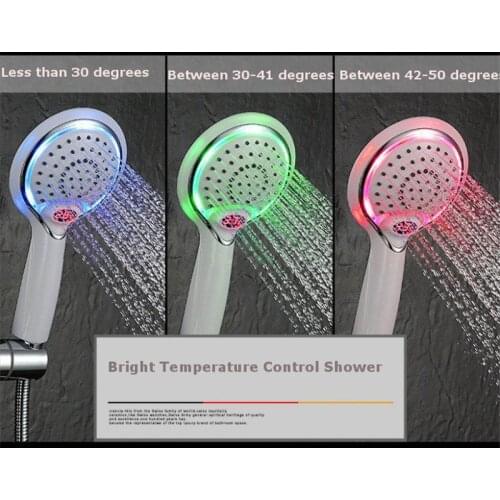 LED Shower Spray Head Headheld Shower Spray Head Digital Temperature Sensor 3 Colors Change Water Powered New Rainfull Shower