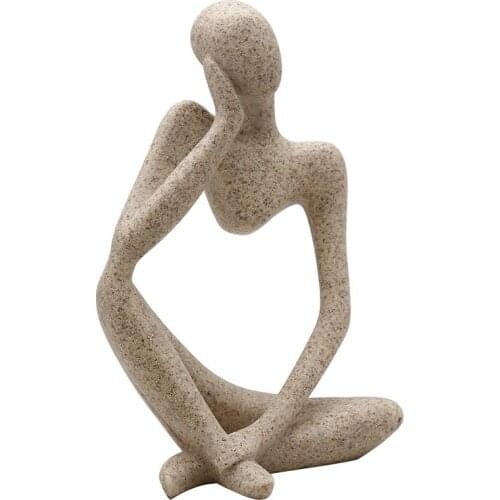 Nordic Abstract Thinker Statue Resin Figurine Office Home Decoration Desktop Decor Handmade Crafts Sculpture Modern Art