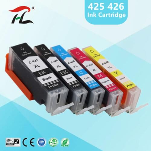 YI LE CAI compatible 5Pk Ink cartridge For Canon 425 426 PGI-425 CLI-426 PIXMA IP4840/IP4940/IX6540/MG5140/5240/5340 Printer