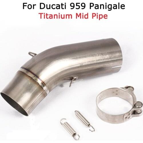 For Ducati 959 Panigale Titanium Mid Link Pipe Connect Pipe Motorcycle Slip on 60MM Muffler Pipe
