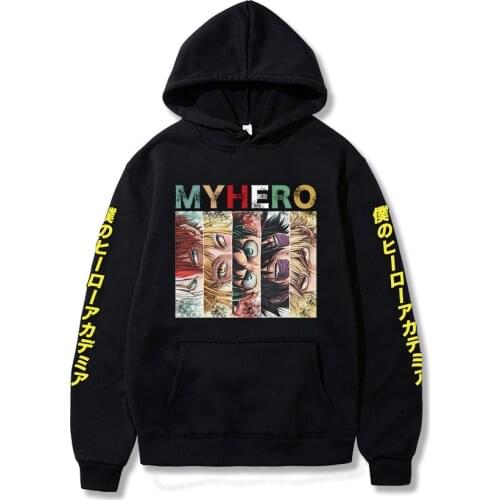 Oversized Hoodie Sweatshirt Men Men My Hero Academia Streetwear Sweatshirt Tops