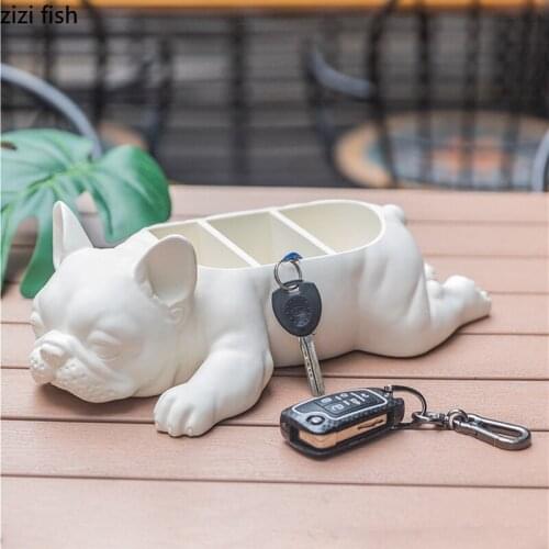 Resin Dog Storage Ornaments Key Remote Storage Box Sundries Organize Box Home Decoration Accessories Furnishings Statue Crafts