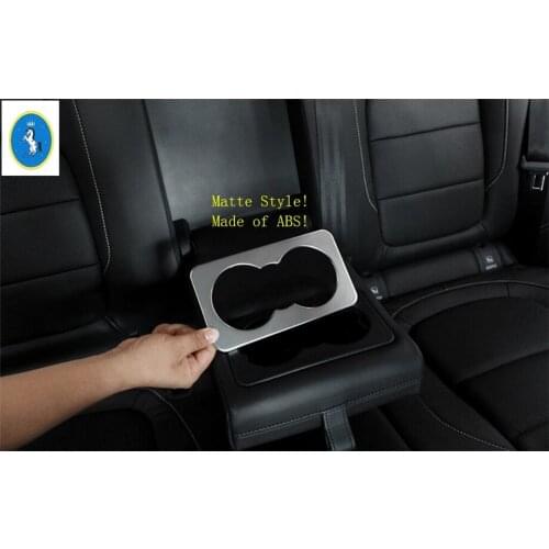 Yimaautotrims Rear Seat Row Water Cup Holder Frame Cover Trim 1 Pcs / Matte Color Fit For Jaguar XF 2016 2017 2018 2019 / ABS