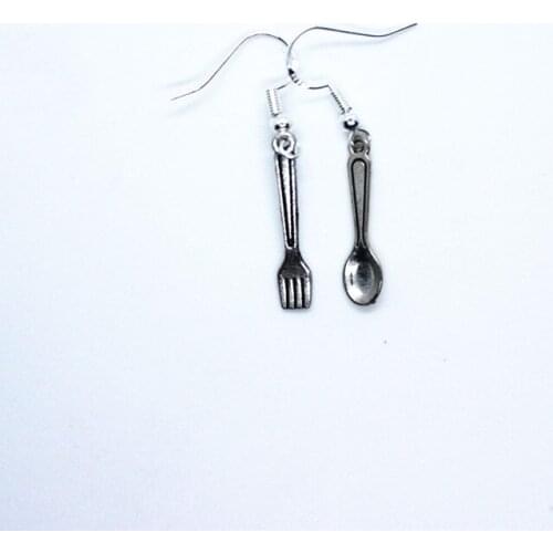 Funny Knife-Fork-Spoon Tableware Hypoallergenic Earrings Womens Fashion Creative Hand-made Jewelry Personality Gifts