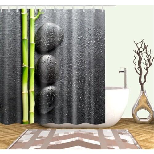 3D Print Bamboo Plant Shower Curtain Waterproof Green Shower Curtain Landscape For Bathroom Decor Home With Hooks Dropshipping