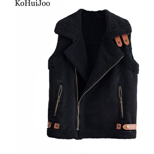 Winter Vest Jacket Women Thick Warm Casual Zipper Sleeveless Vest Coat Female Lambs Wool Waistcoat High Street Outwear