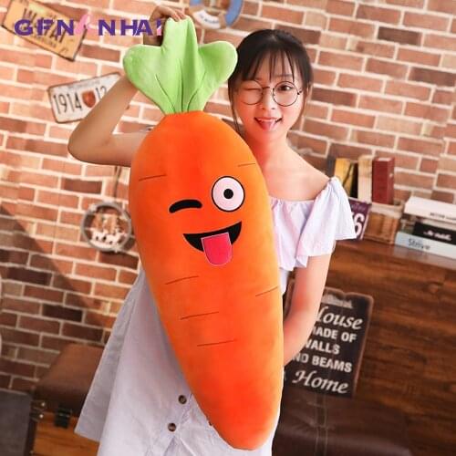 1pc 90/110cm Cute Giant Cartoon Carrot Plush Toy kawaii Expression Plants Carrot Plush Pillow Stuffed Toys Kids Birthday Gift