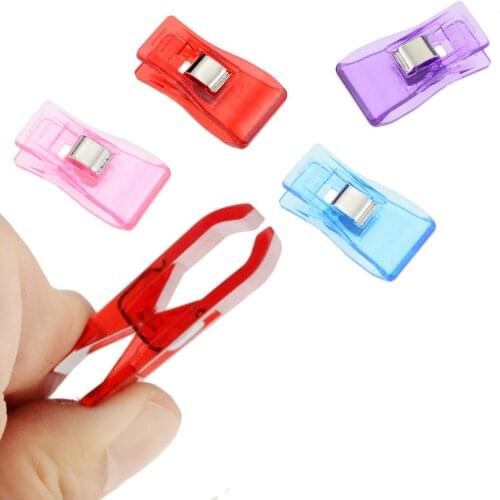 10Pcs/Pack Colorful 3.6*1.8cm Plastic Clothing Clips Hemming Sewing Tools Sewing Accessories Sewing DIY Patchwork Clip