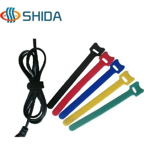 100 pcs 12 mm x 200 mm Cable Ties Nylon Straps Computer Wire Management Hook and Loop Magic Tape Fastener Free Shipping