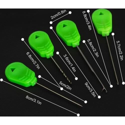 4PCS Carp Fishing Lure Rigging Needles Threading Accessories Bright LED Light Lure Tool Kit Boillie Portable Tackle
