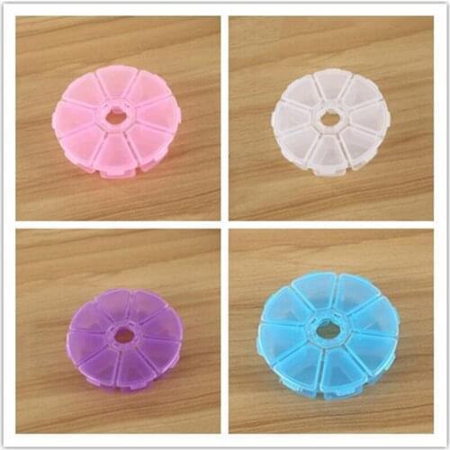 8 Grid Round Dirll Stone Storage Box Small Object Diamond Painting Diamond Embroidery Tool Box