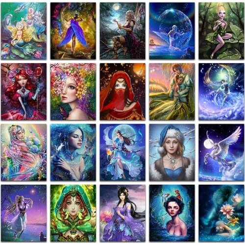 Diamond embroidery Cartoon sexy beauty girl lady 5D Diamond painting butterfly flower fairy full Diamond mosaic colorful unicorn
