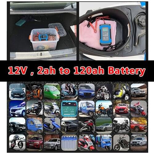 12V Car Battery Charger & Maintainer - Portablel Trickle Charging Kit for Automotive, Motorcycle, Boat, Marine, RV, Trailer