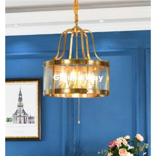 Free Shipping Nordic D500mm H560mm American Modern Copper Hanging Lamp Chandelier Copper Chandelier Lighting Guaranteed 100
