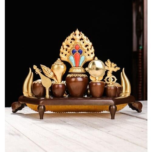Wholesale Buddhist supplie High grade gilding gold tantric buddhism Tantra throne sylloge copper statue effective protection
