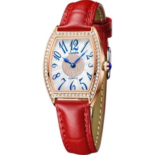 2021 Top Brand Luxury Womens Watches Genuine Leather Watch for Women Waterproof Ladies Watch with Bracelet Gift Box Quartz Watch