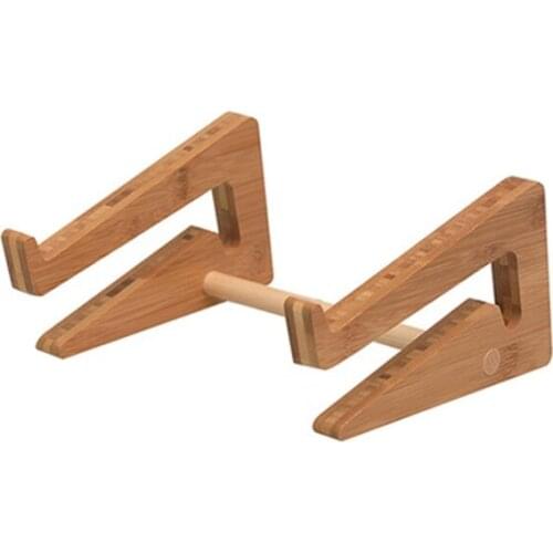 Wood Desktop Tablets Stand Cooling Non-Slip Notebook Holder Adjustable Lifting Wooden Riser for Notebook Laptops 15'' LX0B