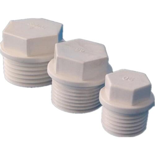 20/25/32mm PVC Thread Plug Hose end connector Hexagon End Cap Sealing up Pipe Fish Tank Stop water Adapter