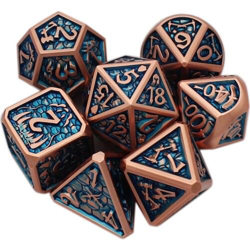New Style 7 Pcs Galaxy Metal D&D Dice, Metal DND Dice, Polyhedral Metal Dice Set, for Role Playing Game MTG Pathfinder