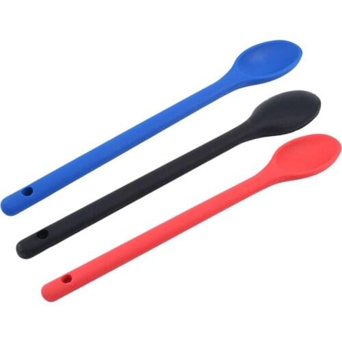 Cook Tools Silicone Spoon Cake Putty Spatula Mixing Spoon Long-handled Cooking Utensils Tableware Kitchen Soup Spoons