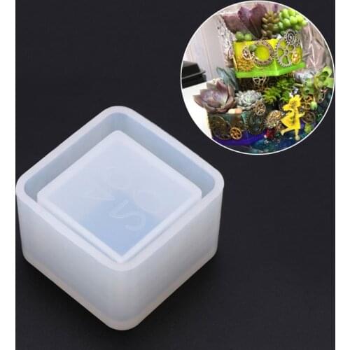 Square Small Flowerpot Silicone Mould Storage Box DIY Handmade Making Crafts Crystal Epoxy Mold Dried Flower Resin Decorative