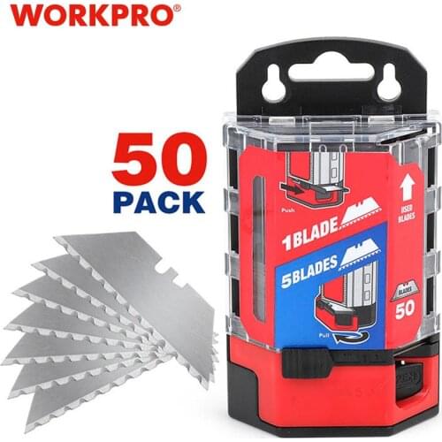 WORKPRO Serrated Knife Blades SK5 Steel Blades Heavy Duty Utility Knife Blades 50PC/LLot
